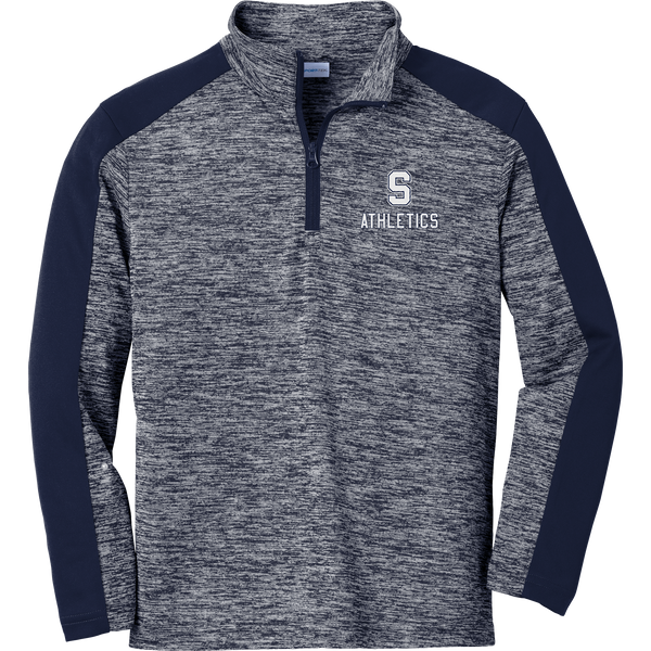 Midd South Athletics Youth PosiCharge Electric Heather Colorblock 1/4-Zip Pullover