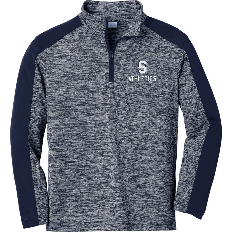 Midd South Athletics Youth PosiCharge Electric Heather Colorblock 1/4-Zip Pullover