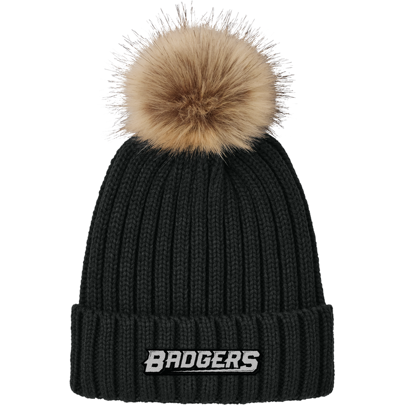 Allegheny Badgers Faux Fur Pom Beanie