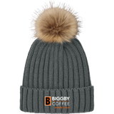 Biggby Coffee Hockey Club Faux Fur Pom Beanie