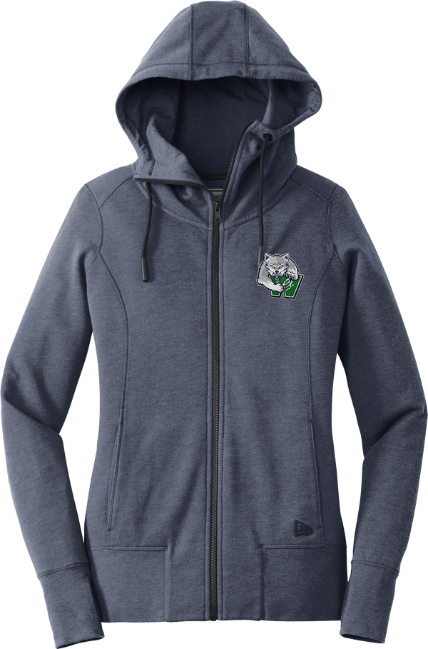 Woodbridge Wolfpack New Era Ladies Tri-Blend Fleece Full-Zip Hoodie