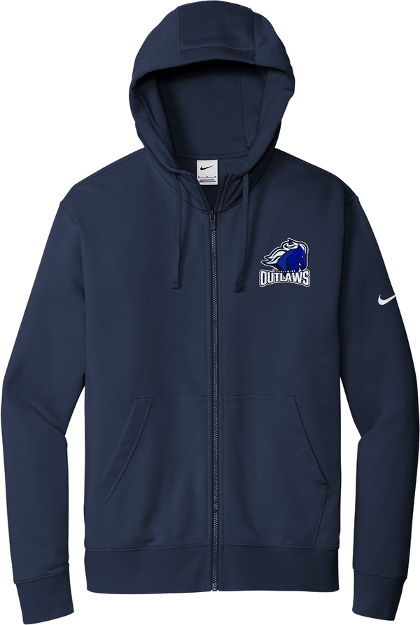 Brandywine Outlaws Nike Club Fleece Sleeve Swoosh Full-Zip Hoodie