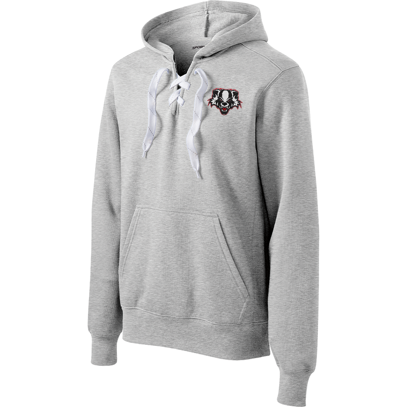 Scary Badgers Lace Up Pullover Hooded Sweatshirt