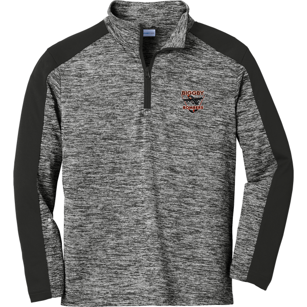 Biggby Bombers Youth PosiCharge Electric Heather Colorblock 1/4-Zip Pullover