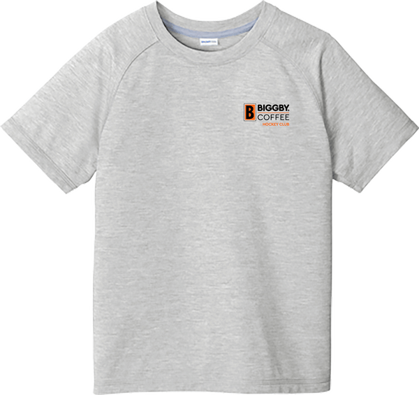 Biggby Coffee Hockey Club Youth PosiCharge  Tri-Blend Wicking Raglan Tee